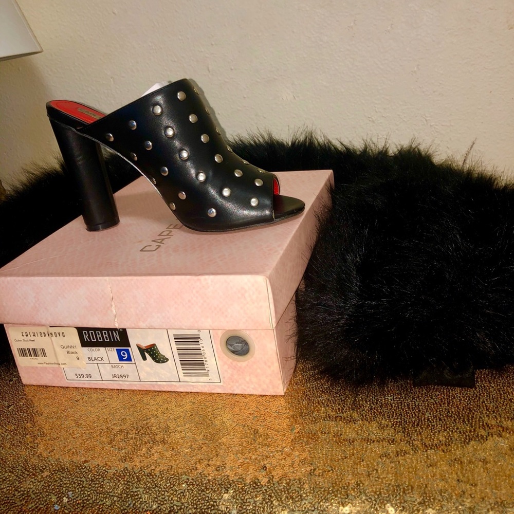 Studded Cape Robbin Heels